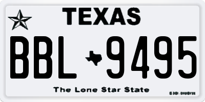 TX license plate BBL9495