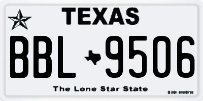 TX license plate BBL9506