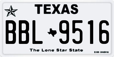TX license plate BBL9516