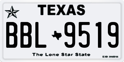 TX license plate BBL9519