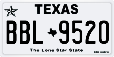 TX license plate BBL9520