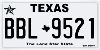 TX license plate BBL9521