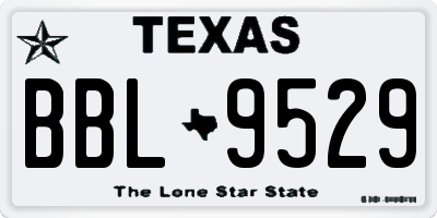 TX license plate BBL9529