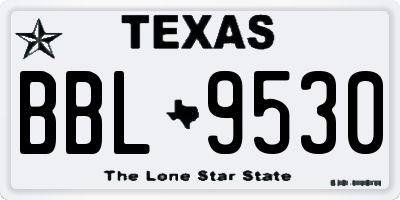 TX license plate BBL9530