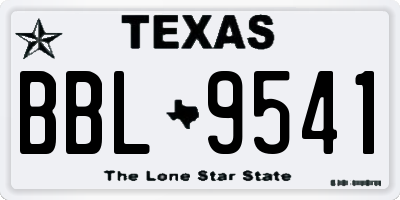 TX license plate BBL9541