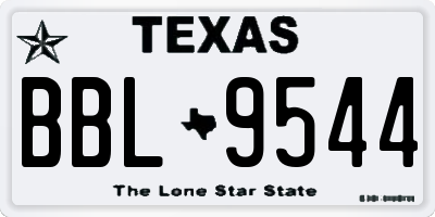 TX license plate BBL9544