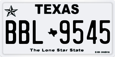 TX license plate BBL9545