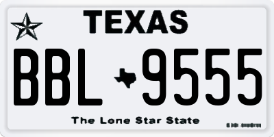 TX license plate BBL9555