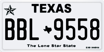 TX license plate BBL9558
