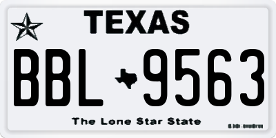 TX license plate BBL9563