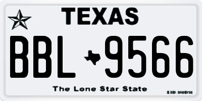 TX license plate BBL9566