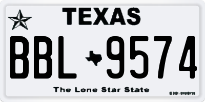 TX license plate BBL9574