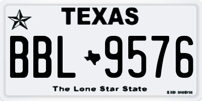 TX license plate BBL9576