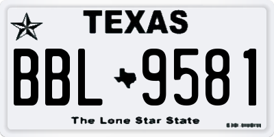 TX license plate BBL9581
