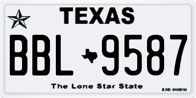 TX license plate BBL9587