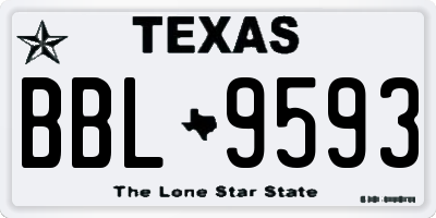 TX license plate BBL9593