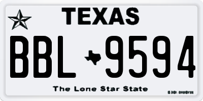 TX license plate BBL9594