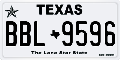 TX license plate BBL9596