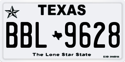 TX license plate BBL9628