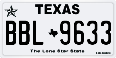 TX license plate BBL9633
