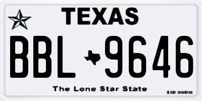 TX license plate BBL9646