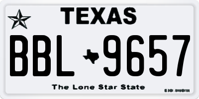 TX license plate BBL9657