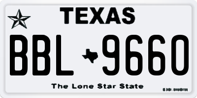 TX license plate BBL9660