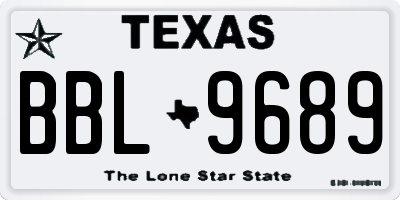 TX license plate BBL9689