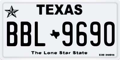 TX license plate BBL9690