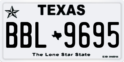 TX license plate BBL9695