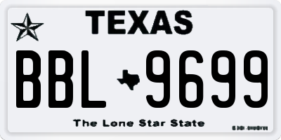 TX license plate BBL9699