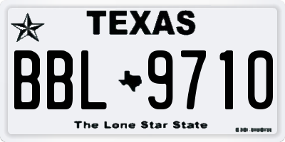 TX license plate BBL9710