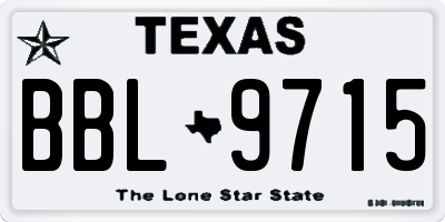 TX license plate BBL9715