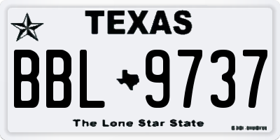 TX license plate BBL9737