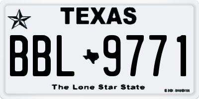 TX license plate BBL9771