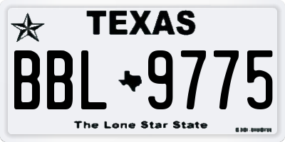 TX license plate BBL9775