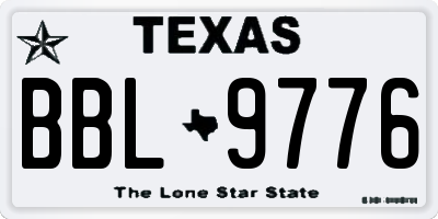 TX license plate BBL9776