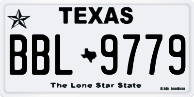 TX license plate BBL9779