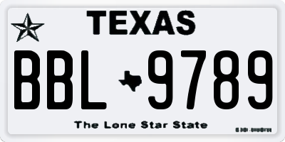 TX license plate BBL9789