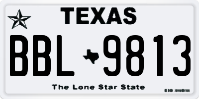 TX license plate BBL9813