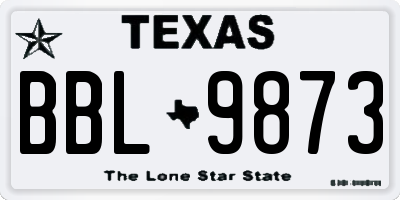 TX license plate BBL9873