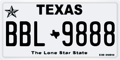 TX license plate BBL9888