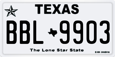 TX license plate BBL9903