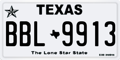 TX license plate BBL9913