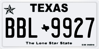 TX license plate BBL9927