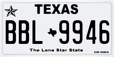 TX license plate BBL9946