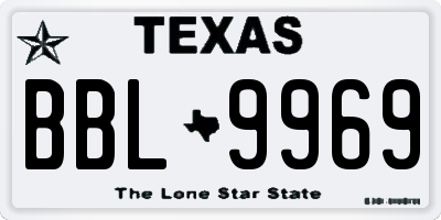 TX license plate BBL9969