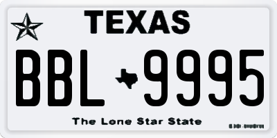 TX license plate BBL9995