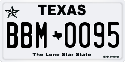TX license plate BBM0095