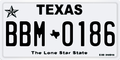 TX license plate BBM0186